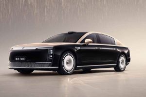 Black-and-gold Zunjie S800 sedan: sleek design, "Zunjie S800" badge, elegant color scheme.